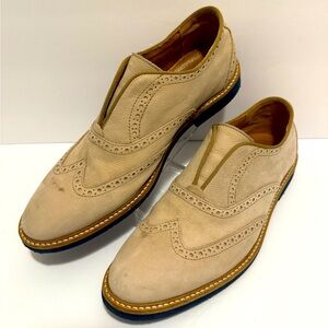 Steve Madden Men’s “Concord” Slip-on Wingtip Shoes -Size 10 Tan/Navy soles